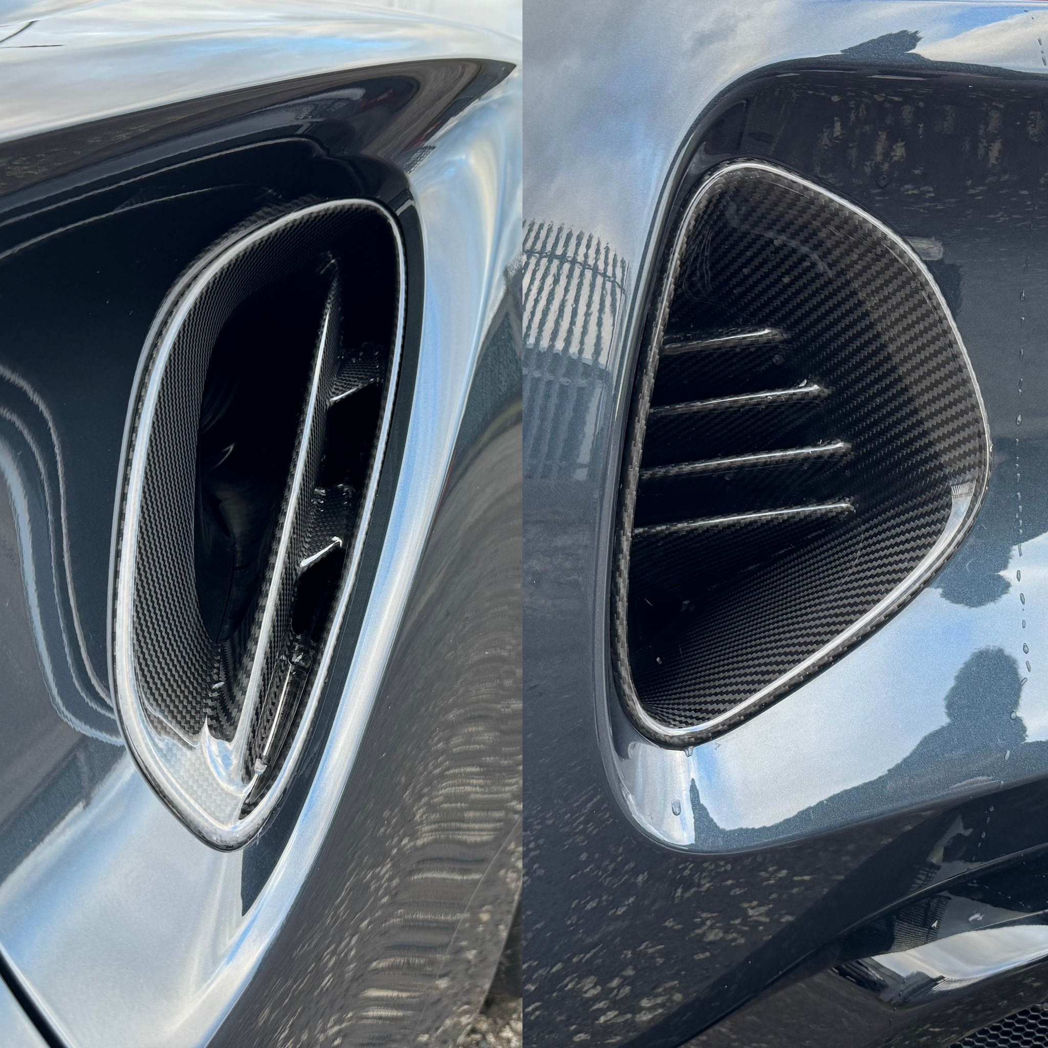 Lotus emira carbon fibre intake duct vents